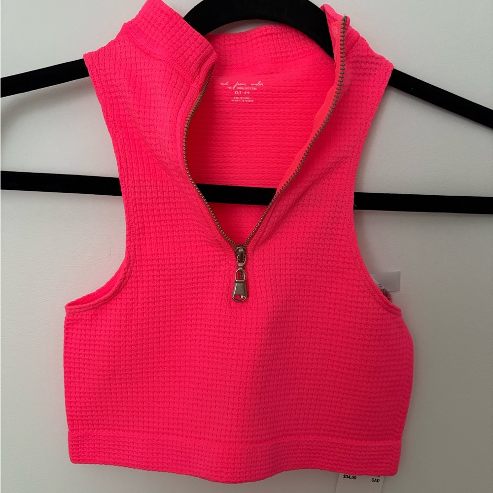 Urban Outfitters Pink Zip-Up Crop Top